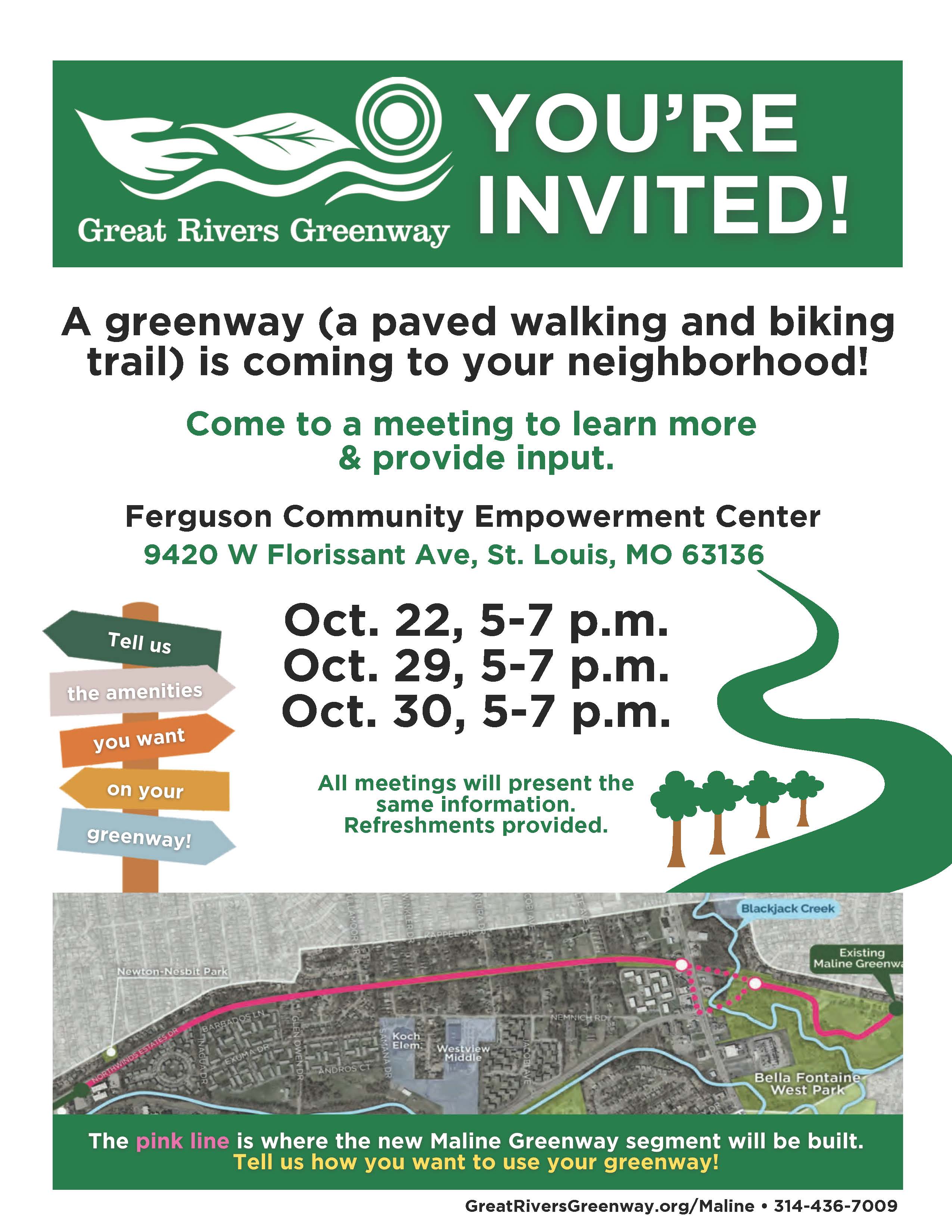 Maline Greenway Resident Meeting Flyer